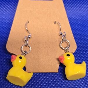 Yellow Duck Earrings for Kids